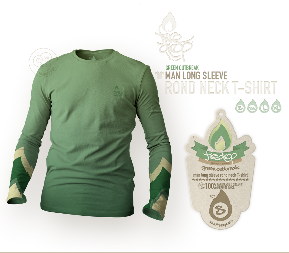 green outbreak | man long sleeve rond neck tshirt