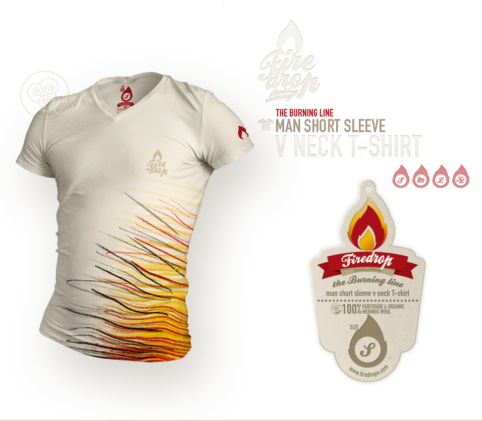 the burning line | man short sleeve v neck tshirt